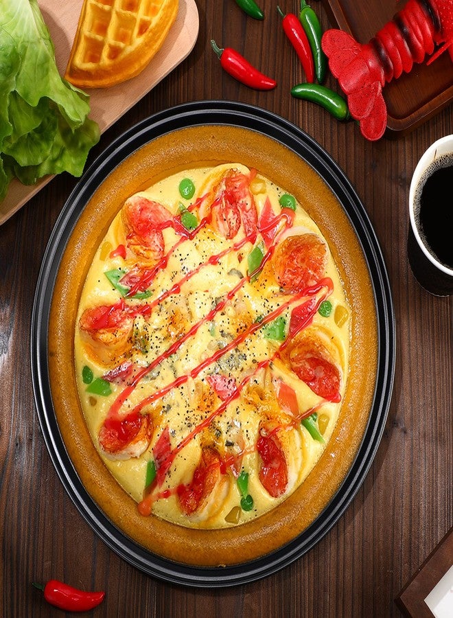 Meanplan 8 Pcs Non Stick Bakeware Pizza Pan Round Pan for Oven Carbon Steel Oven Tray Pie Baking for Home Restaurant Kitchen Baking Supplies, Black(12 Inch) - Image 4